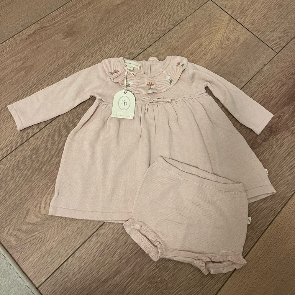 Baby Girl Dress & Bloomers 100% Cotton